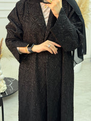 C 1081 Black Printed Abaya