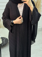 C 1086 Black Pleated Abaya