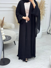 C 1087 Black Pleated Abaya