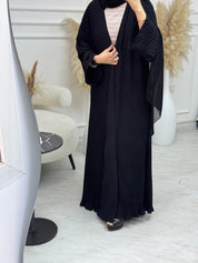 C 1087 Black Pleated Abaya