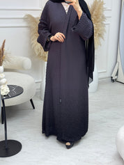 C 1088 Grey Pleated Abaya