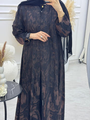 C 1089 - 02 Brown Printed Abaya