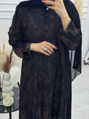 C 1089 - 02 Brown Printed Abaya