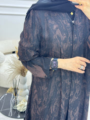 C 1089 - 02 Brown Printed Abaya