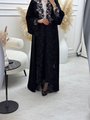 C 1100 Black Lace Abaya