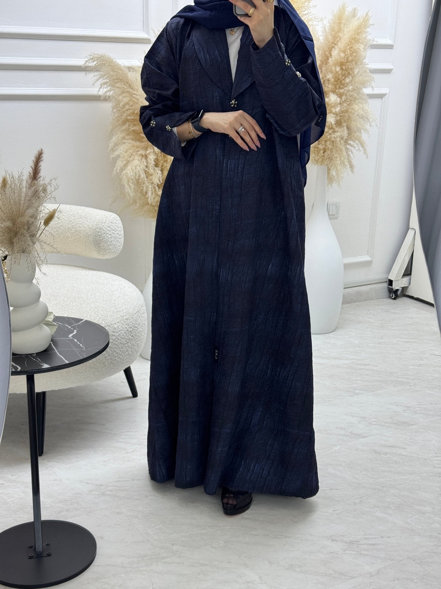 C 1104 - 01 Navy Blue Coat Abaya