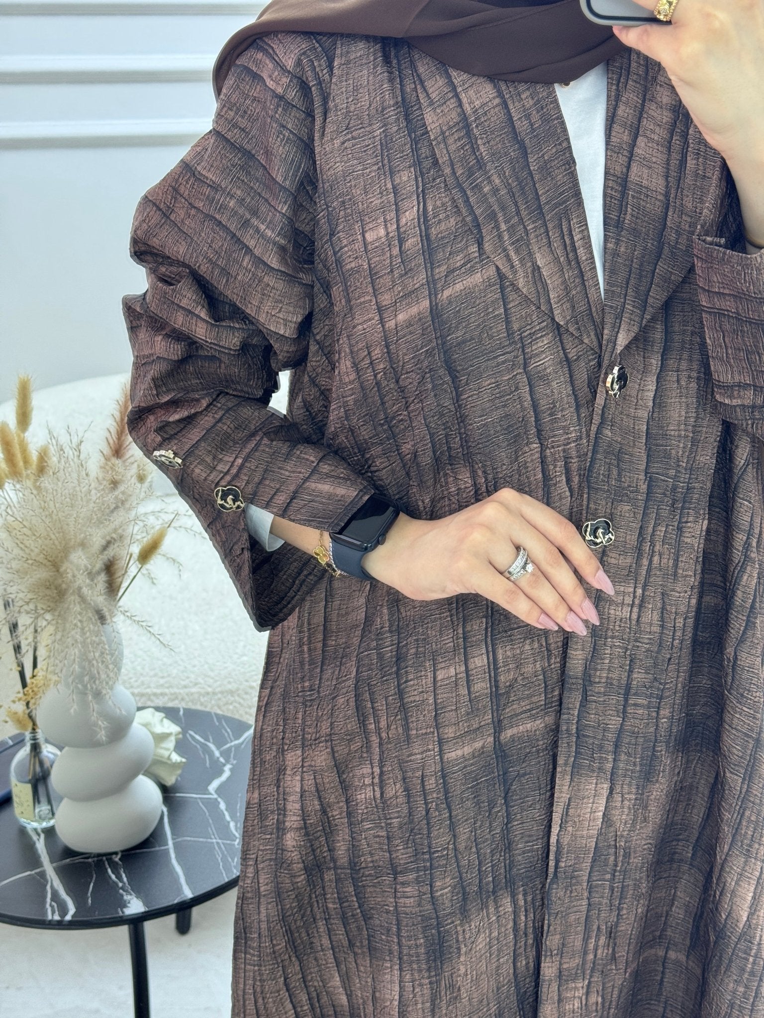 C 1104 - 02 Dark Brown Coat Abaya