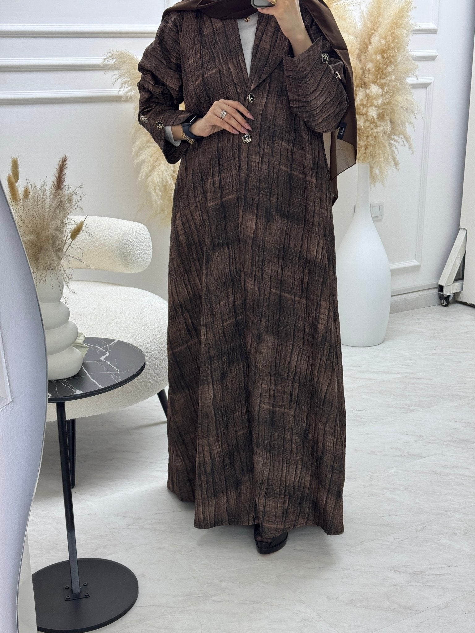 C 1104 - 02 Dark Brown Coat Abaya