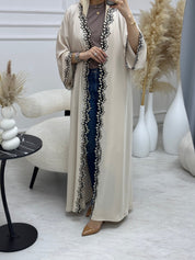 C 1110 - 03 Vanilla Ice Lace Abaya