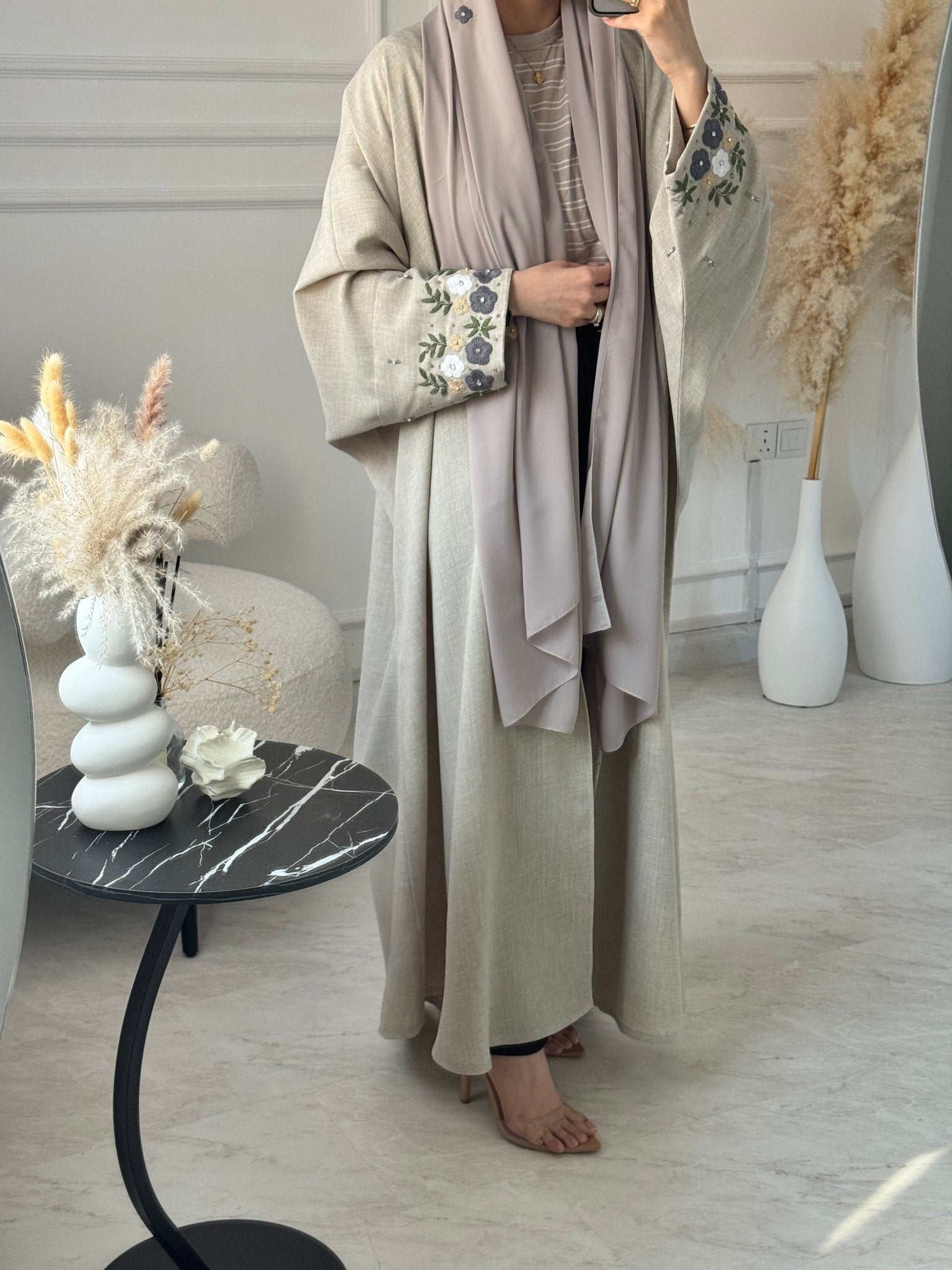 C 1134 - 02 Smoky Blue Bisht Abaya