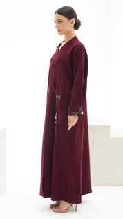 C 1148 Maroon Abaya