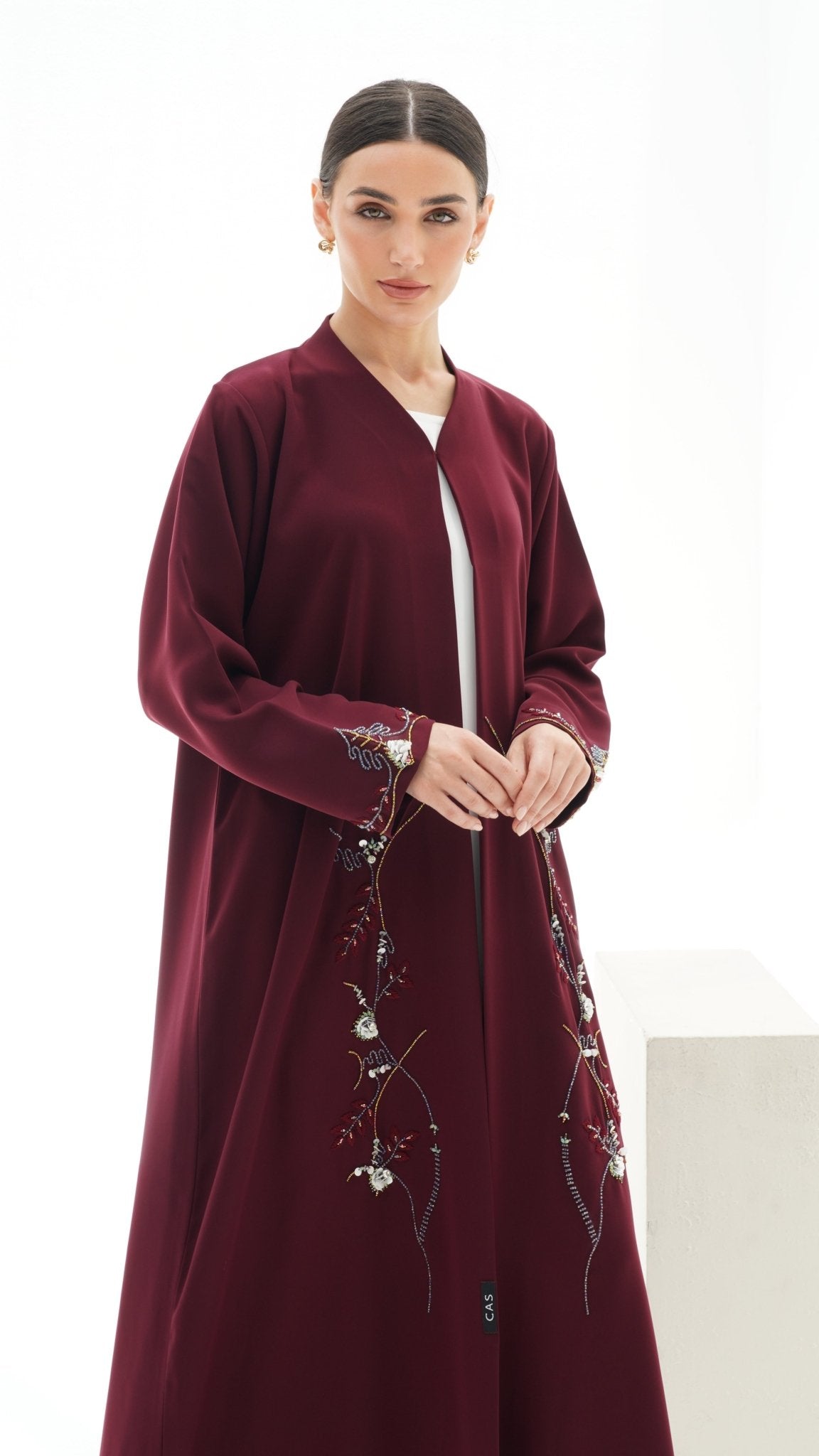 C 1148 Maroon Abaya