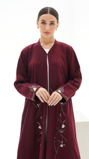 C 1148 Maroon Abaya