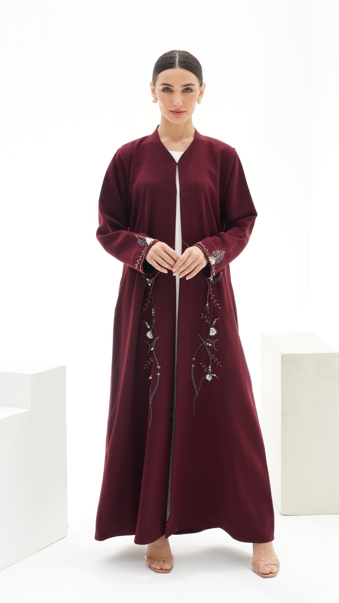 C 1148 Maroon Abaya