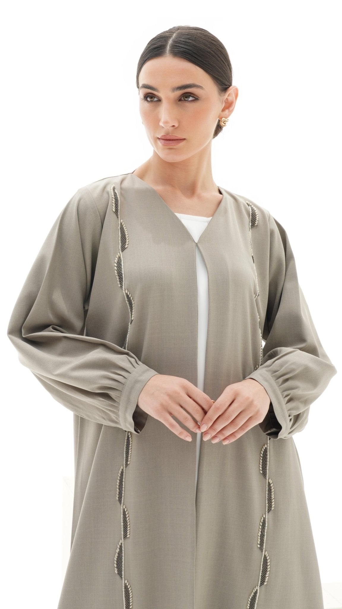 C 1154 Khaki Abaya