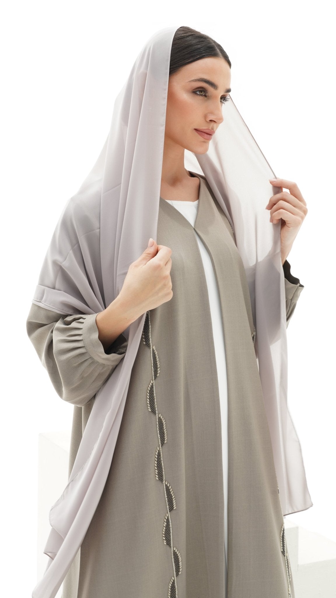 C 1154 Khaki Abaya