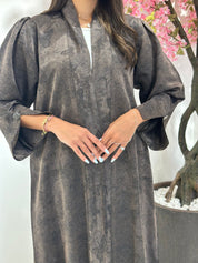 C 1161 Brown Printed Abaya