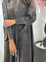 C 1161 Brown Printed Abaya