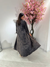 C 1161 Brown Printed Abaya