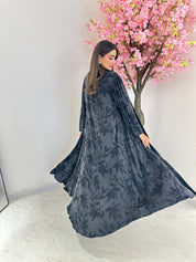 C 1162 Black Printed Abaya