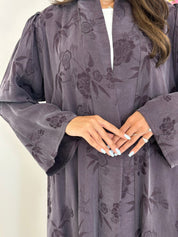 C 1164 Purple Printed Abaya