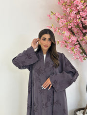 C 1164 Purple Printed Abaya