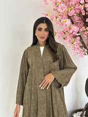 C 1165 Moss Green Printed Abaya