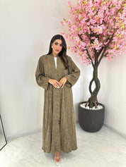C 1165 Moss Green Printed Abaya