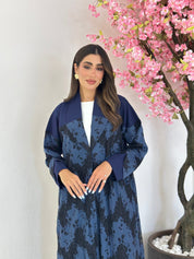C 1166 Blue Printed Abaya