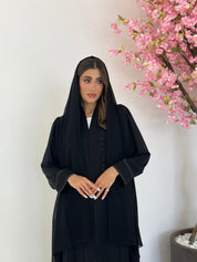 C 1171 Black Pleated Abaya