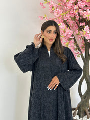 C 1173 Black Printed Abaya
