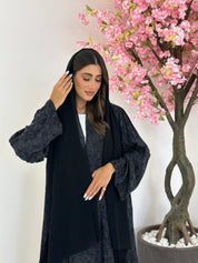 C 1173 Black Printed Abaya