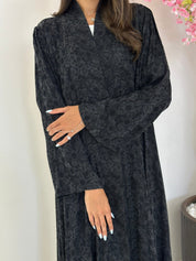 C 1173 Black Printed Abaya