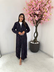 C 1176 Purple Printed Abaya