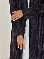 C 1176 Purple Printed Abaya