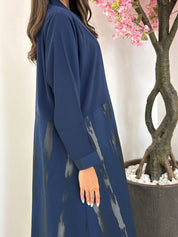 C 1178 Navy Blue Printed Abaya