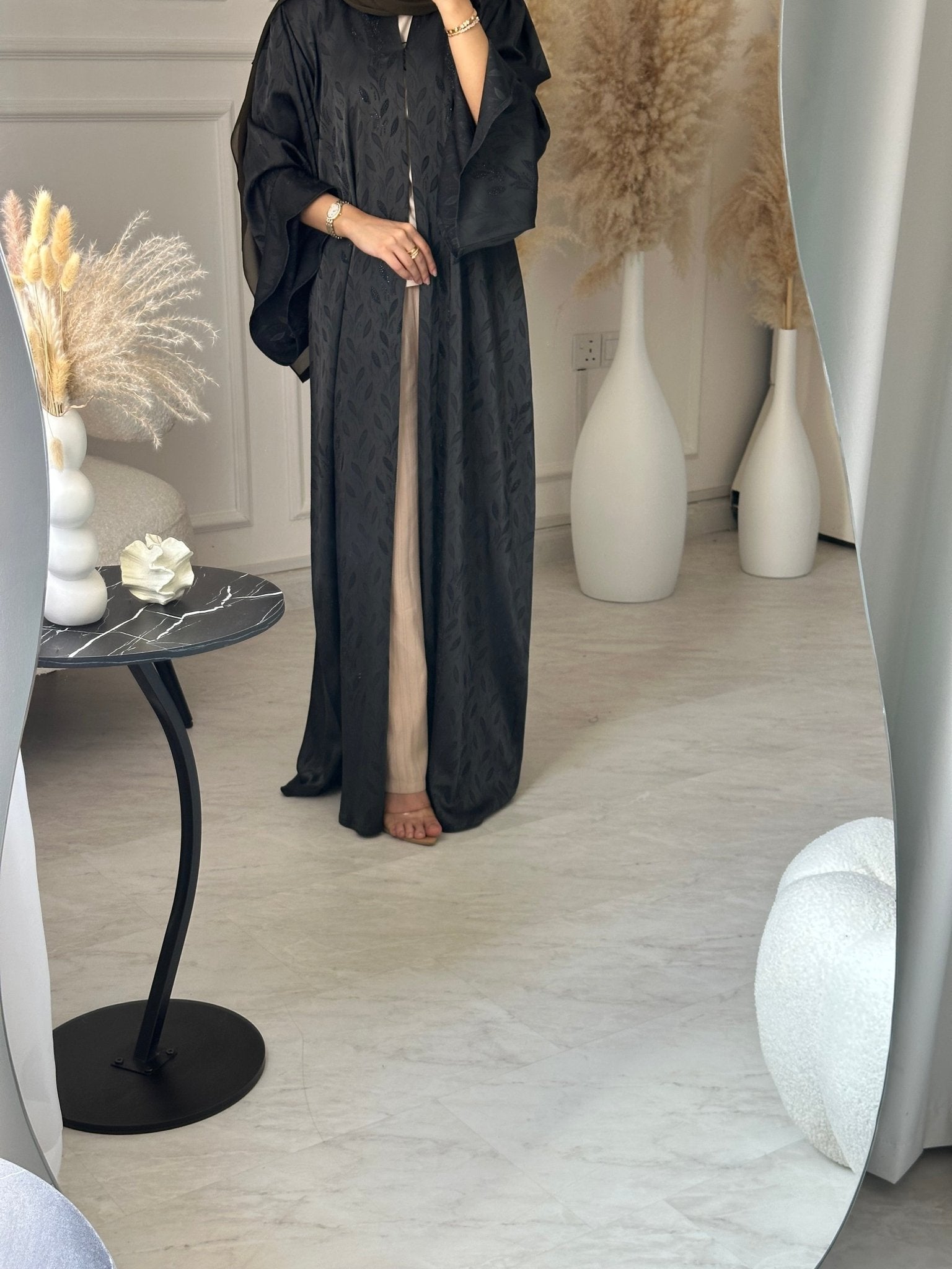 C 1202 - 04 Olive Printed Abaya