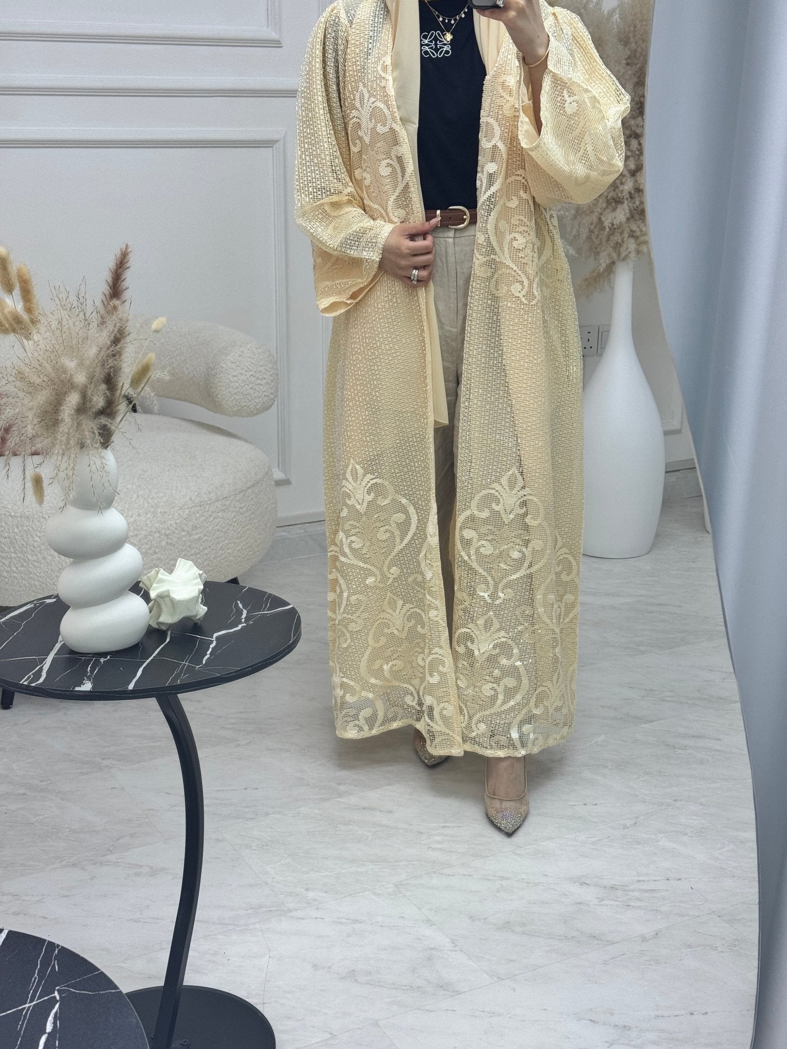 C 1210 - 01 Dark Butter Yellow Abaya