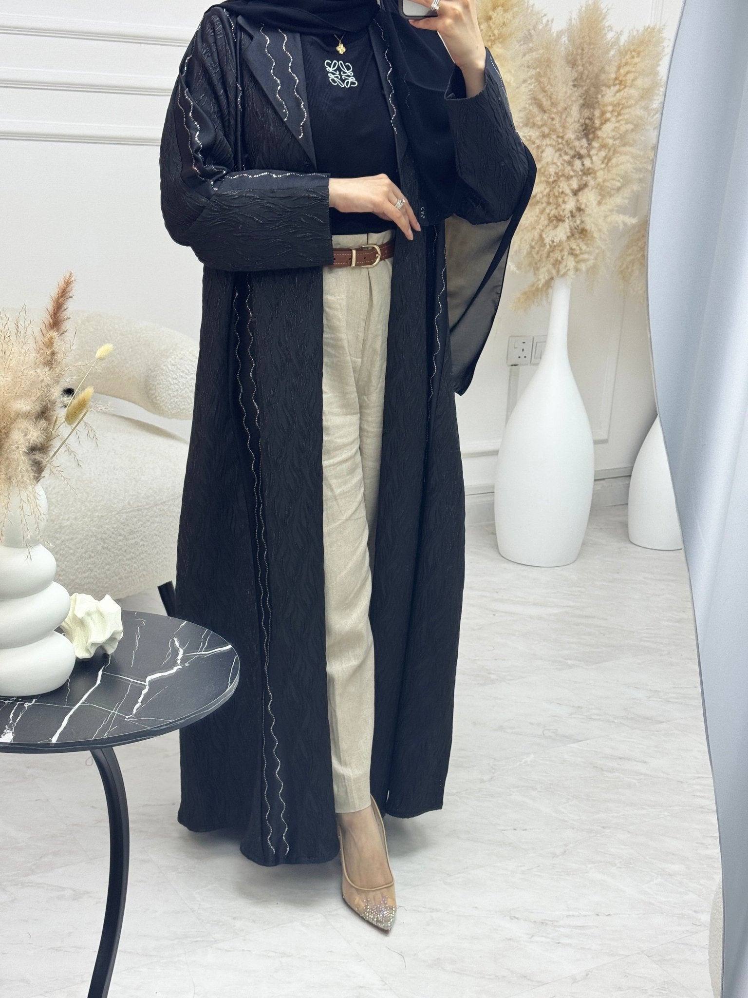 C 1213 Black Coat Abaya