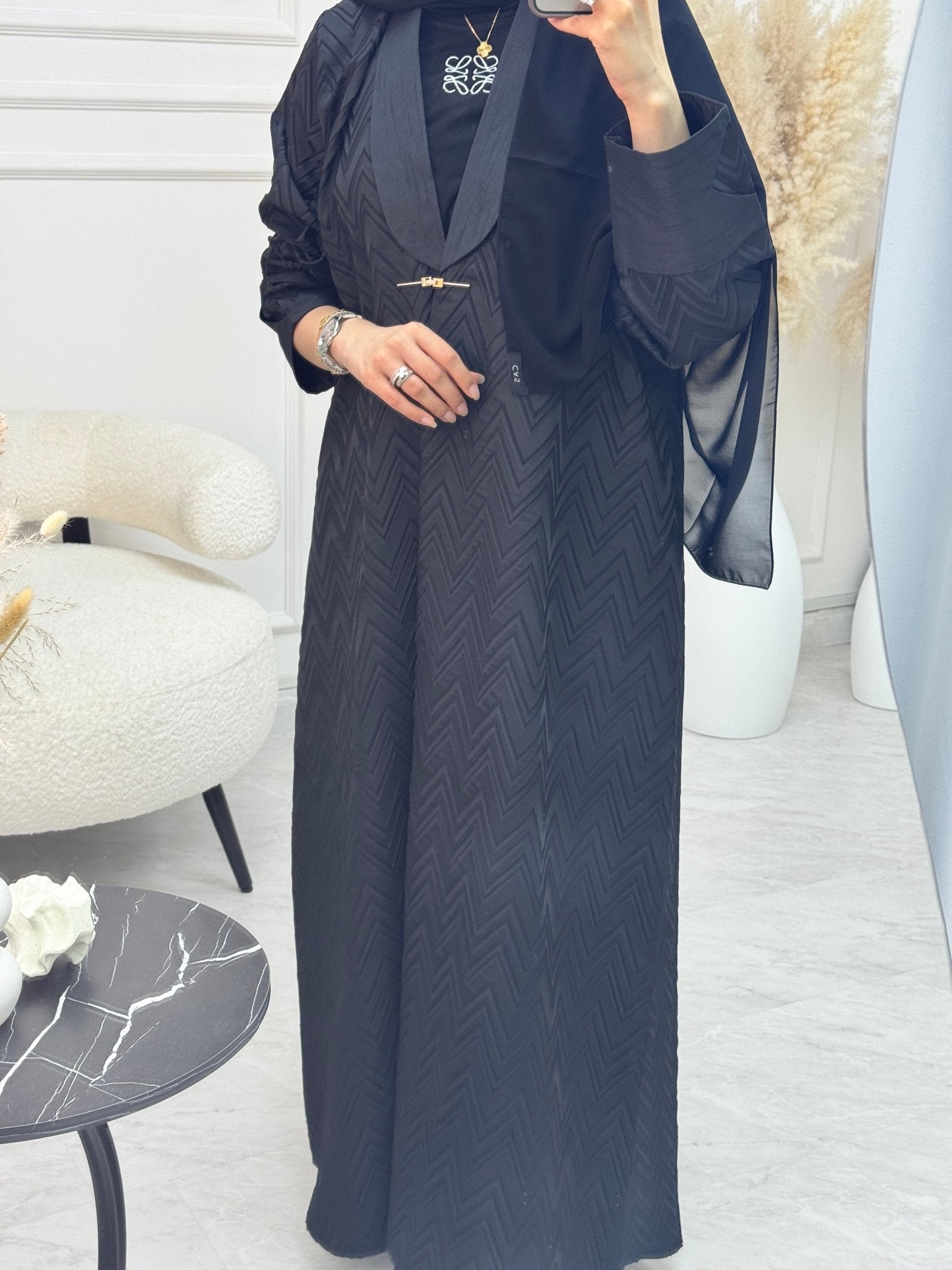 C 1214 Black Coat Abaya
