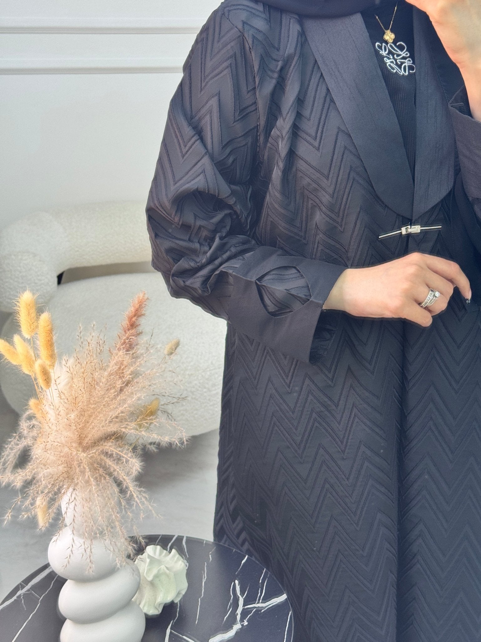 C 1214 Black Coat Abaya