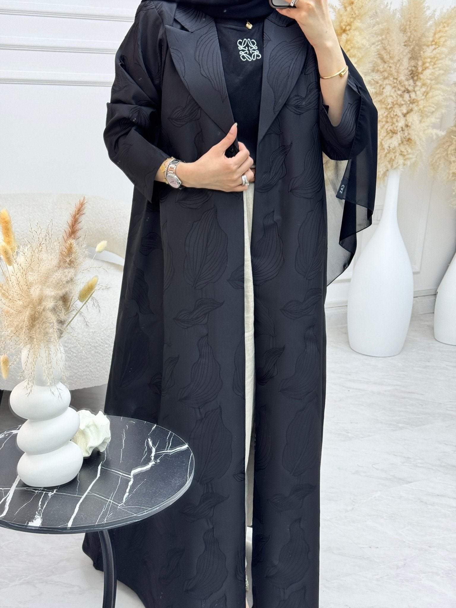 C 1216 Black Coat Abaya