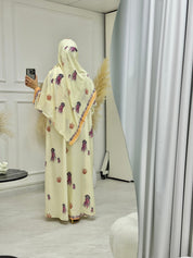 C 1219 Shell Stone Printed Abaya