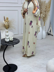 C 1219 Shell Stone Printed Abaya