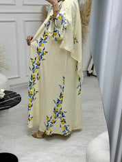 C 1220 Lemon Zest Printed Abaya