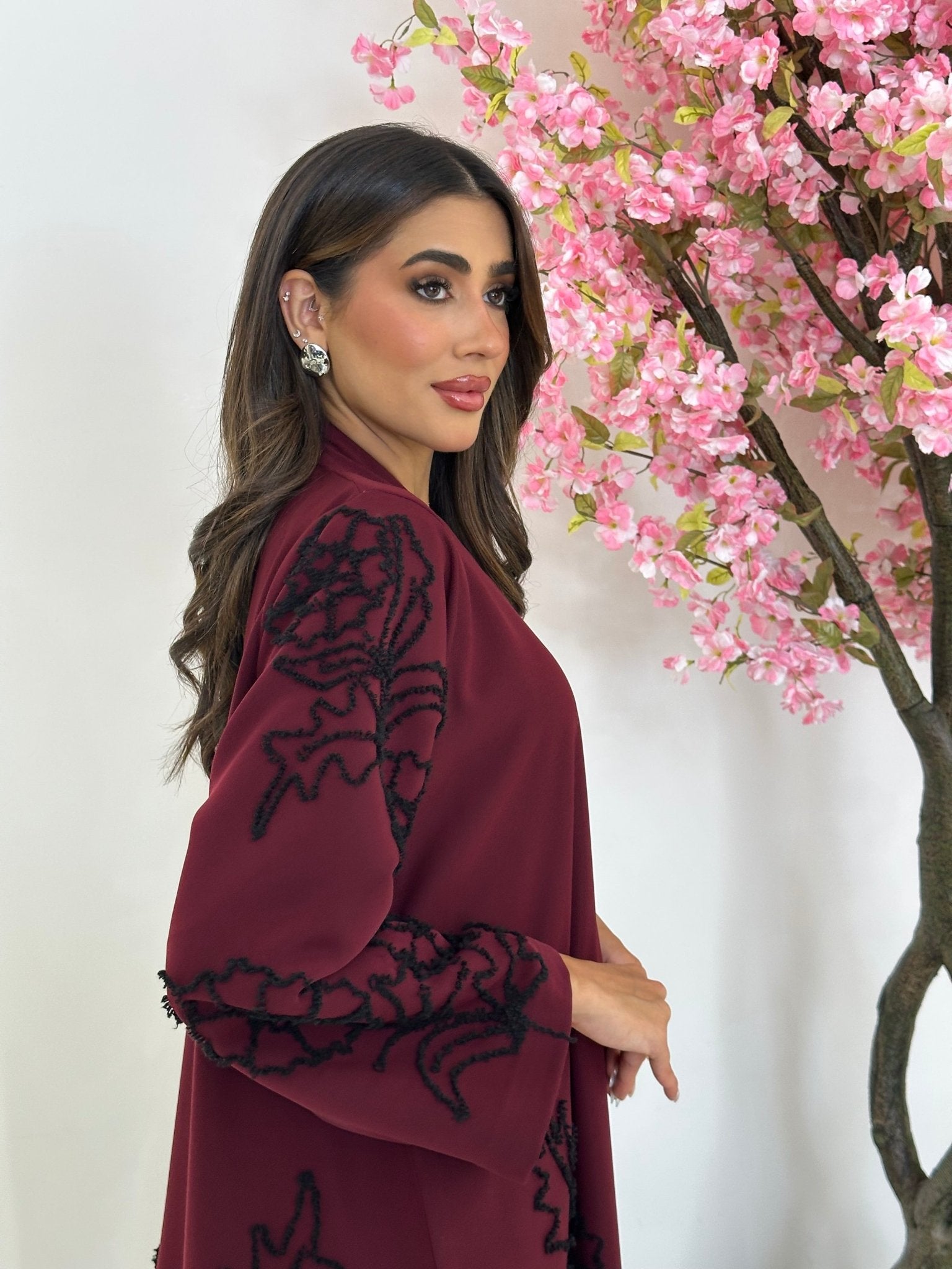 C 1234 Maroon Abaya