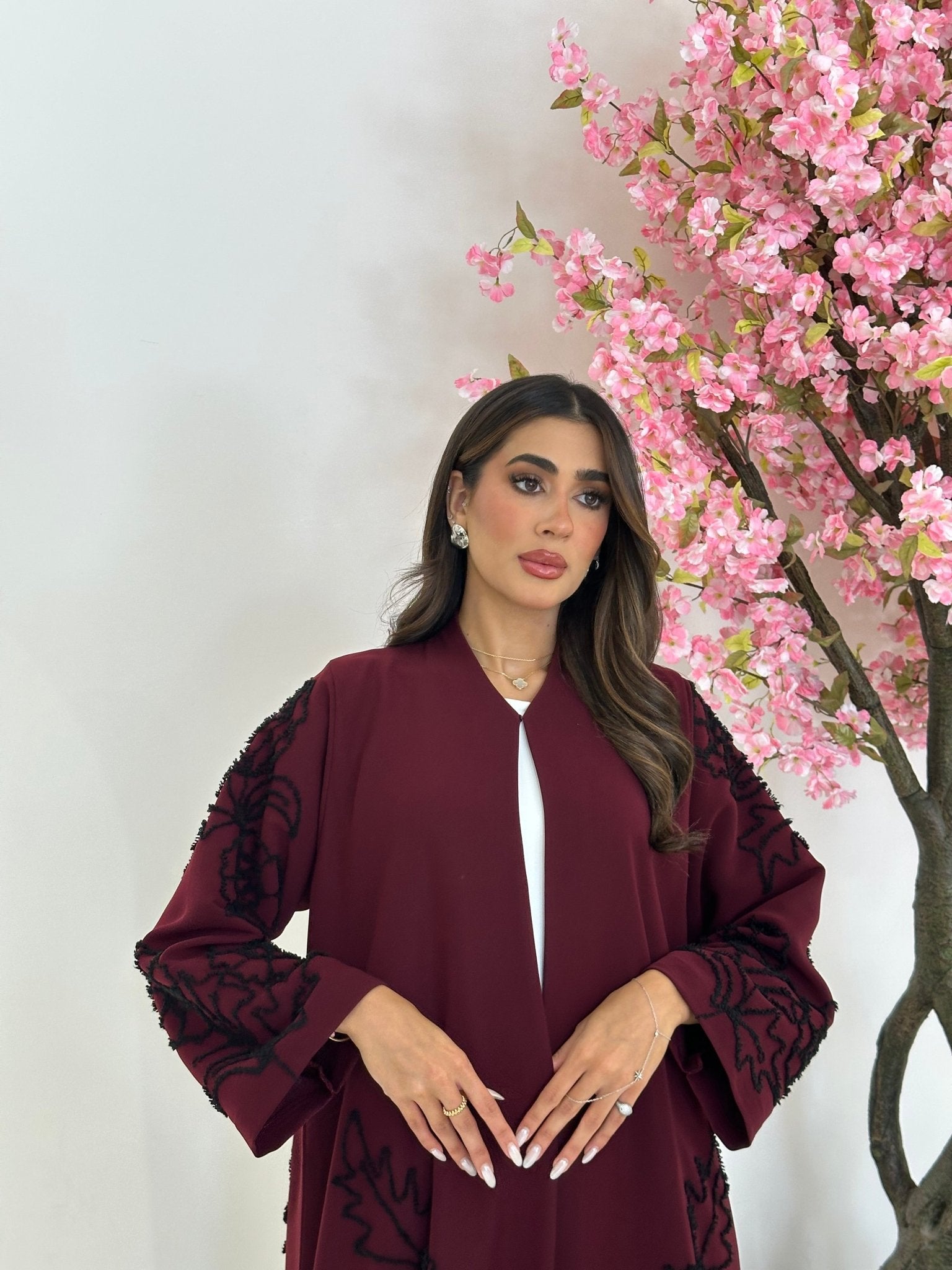 C 1234 Maroon Abaya