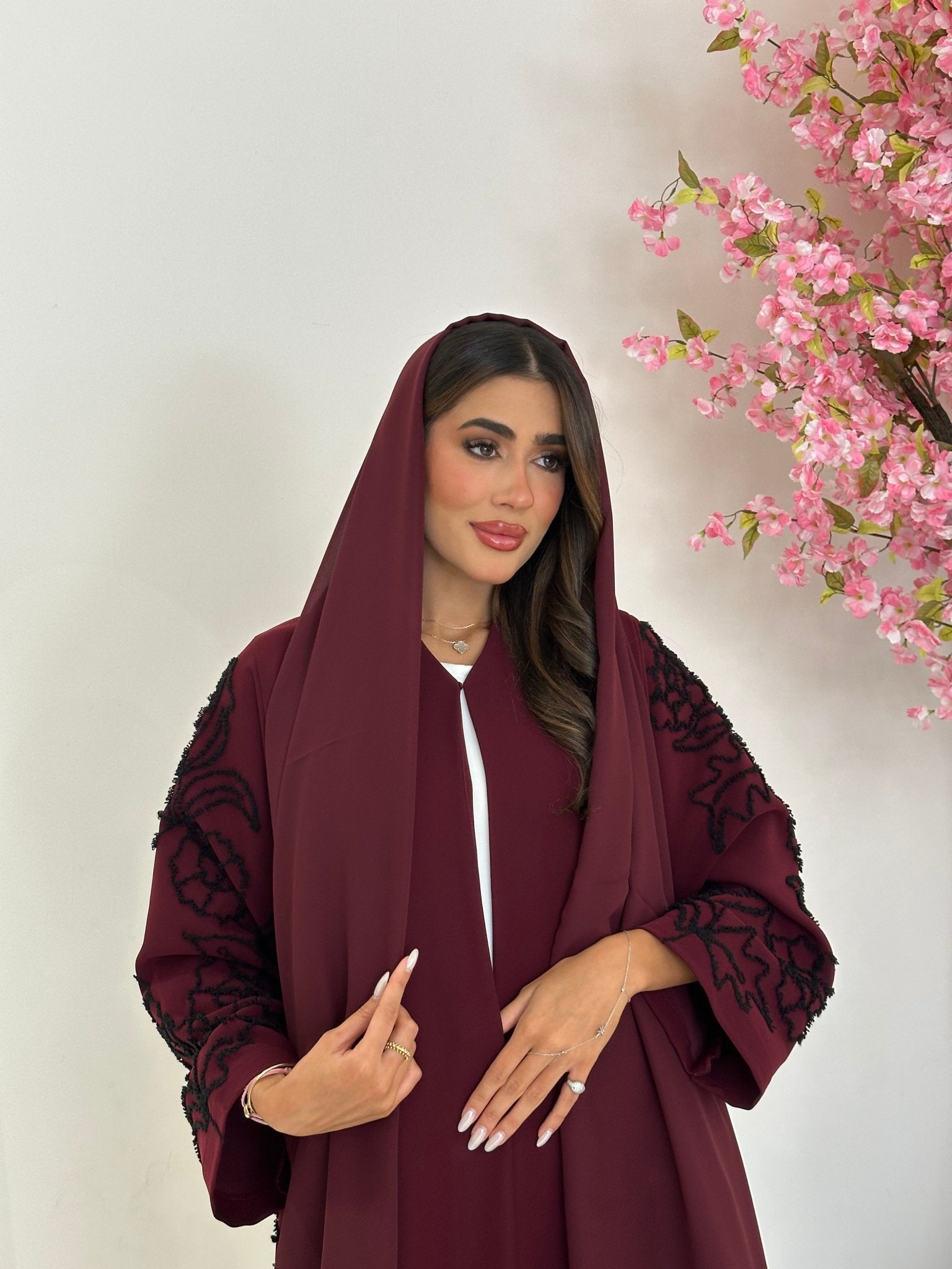 C 1234 Maroon Abaya