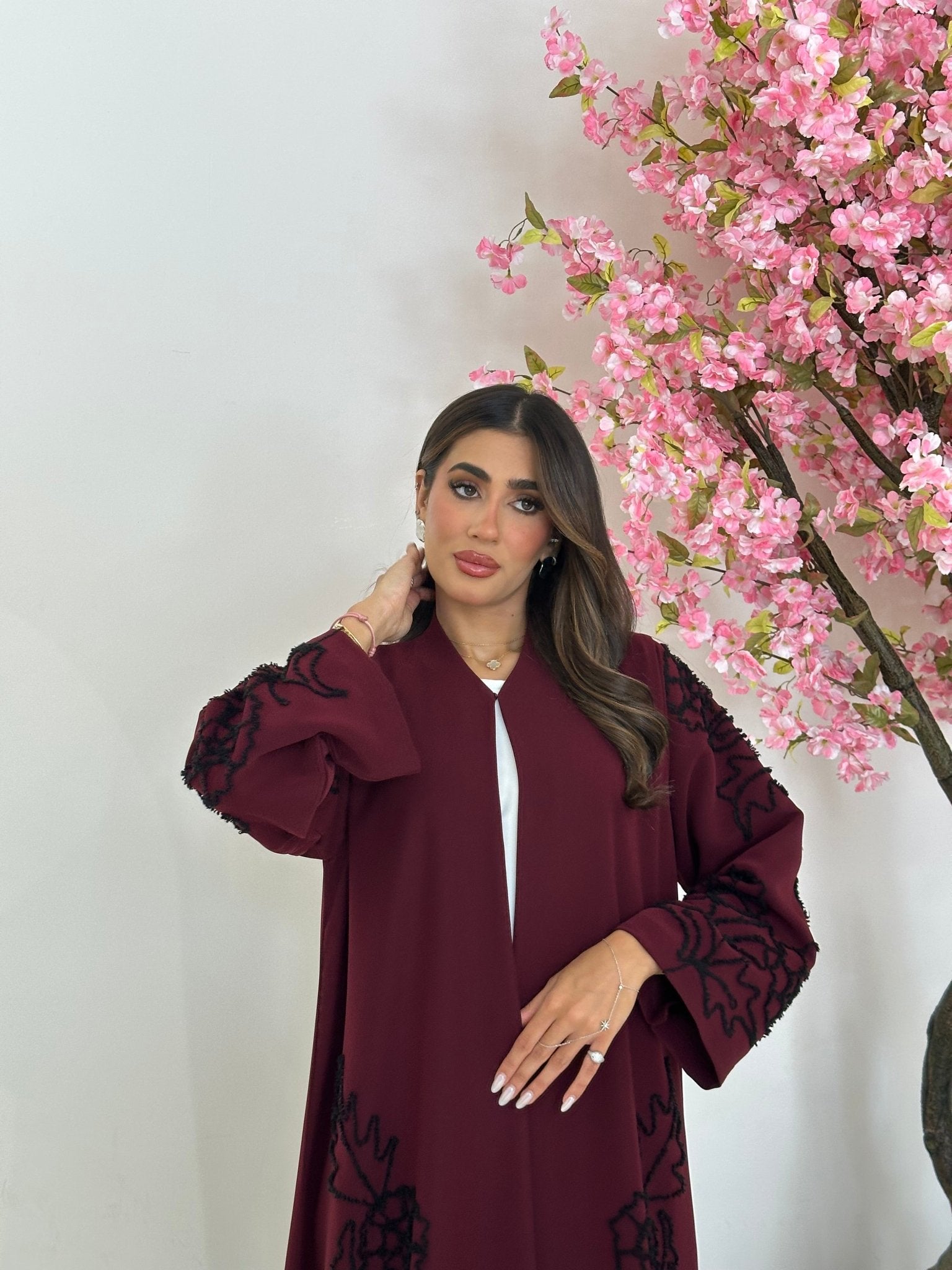 C 1234 Maroon Abaya