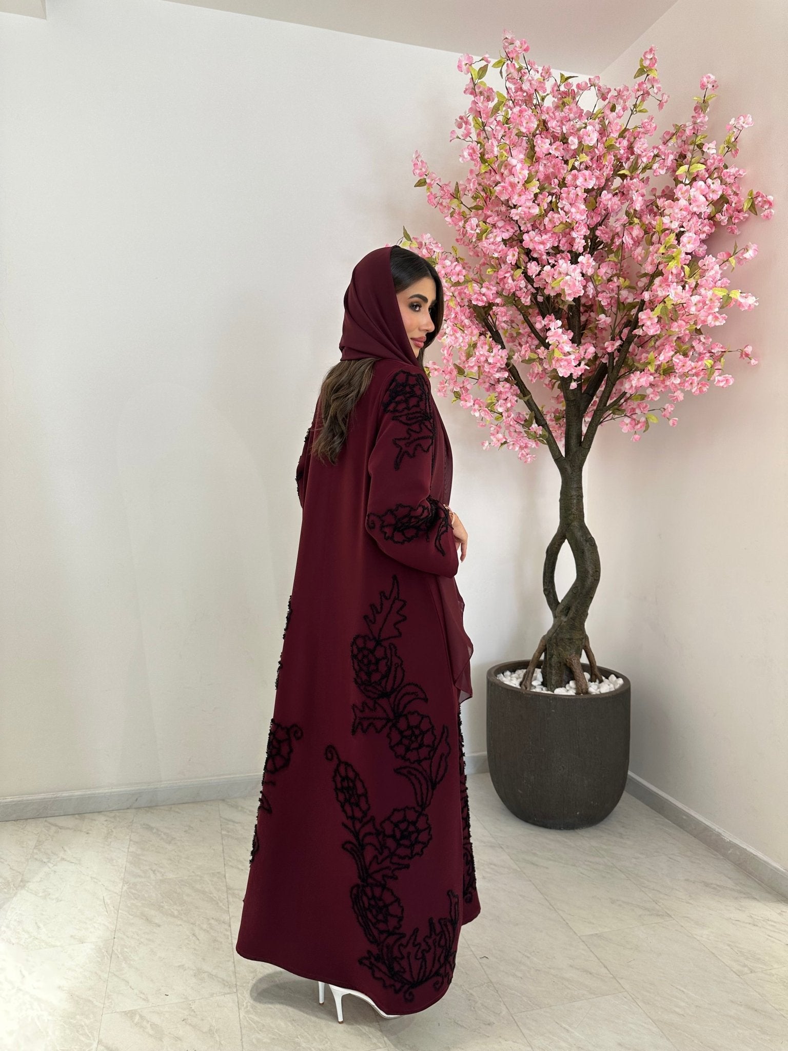 C 1234 Maroon Abaya